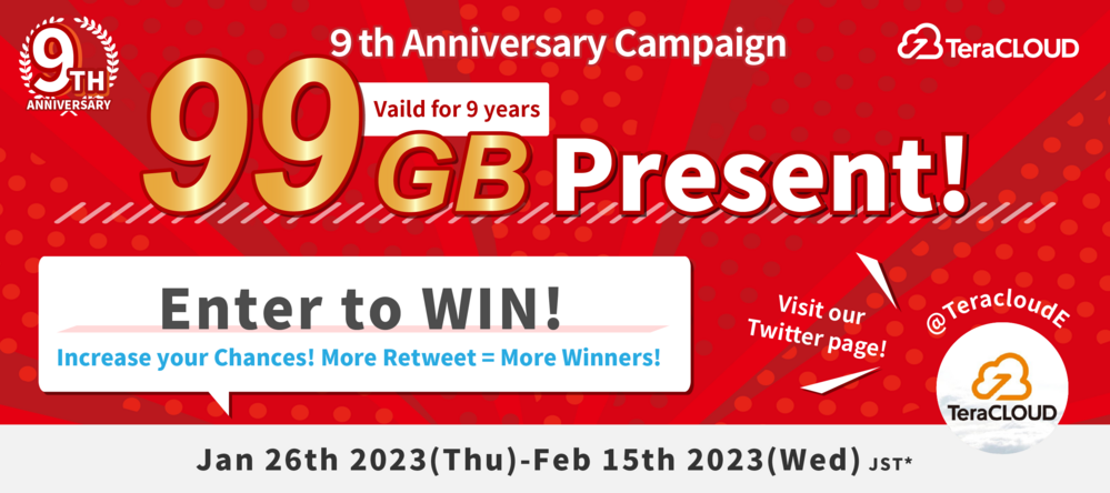 99GB for 9 years Raffle! 99GB for 9 years Raffle!
