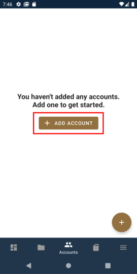 Tap ADD ACCOUNT Tap ADD ACCOUNT
