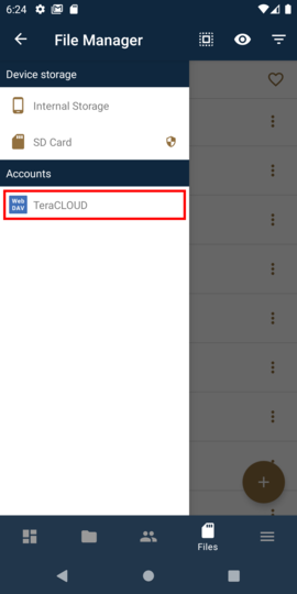 Select your InfiniCLOUD account Select your InfiniCLOUD account