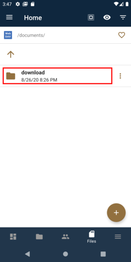Long press to select a file or folder to download Long press to select a file or folder to download