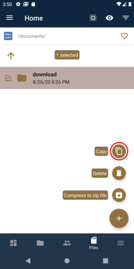 Tap the Copy icon Tap the Copy icon