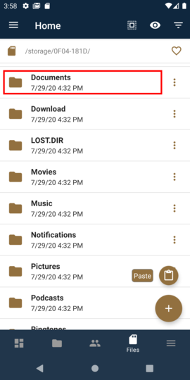 Open the destination folder Open the destination folder