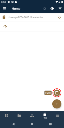 Tap the Paste icon Tap the Paste icon