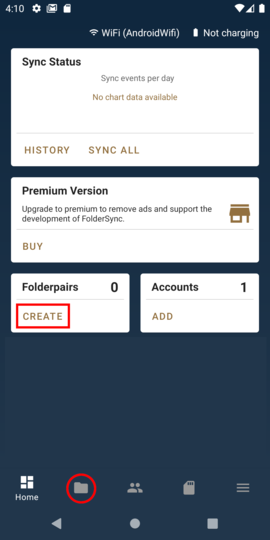 Select "Folderpairs" Select "Folderpairs"