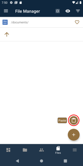 Tap the Paste icon Tap the Paste icon
