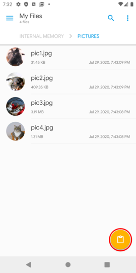 Paste the files Paste the files