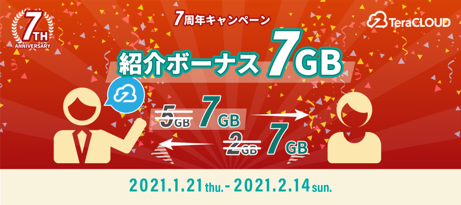 紹介した方もされた方も +7GBプレゼント