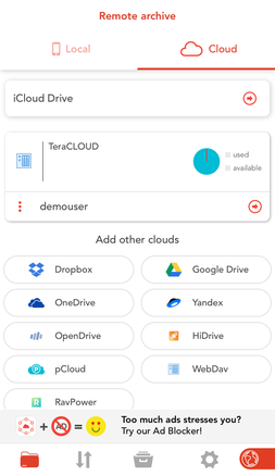 TeraCLOUD接続完了